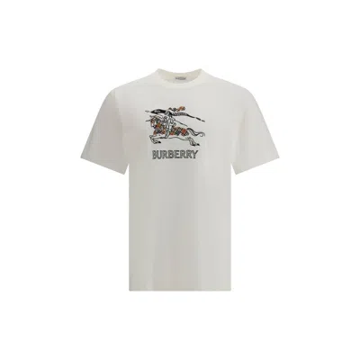BURBERRY CREAM COTTON T-SHIRT