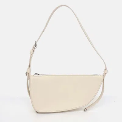 Pre-owned Burberry Cream Leather Shoulder Bag In White