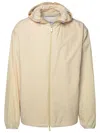Burberry Equestrian Knight-motif Hooded Jacket In Cream