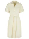 Burberry Silk Blend Dress Featuring Belted Waist