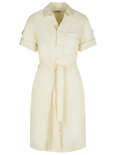 BURBERRY BURBERRY CREAM SILK BLEND DRESS