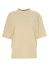Burberry Cream Terry Fabric Oversize T-shirt In Calico