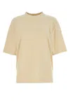 Burberry Cream Terry Fabric Oversize T-shirt In Nude