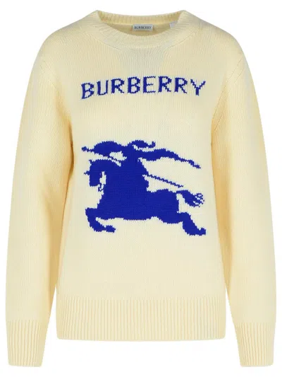 Burberry Cream Wool Blend Sweater In Beige