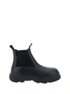 Burberry Chunky Sole Ankle Boots With Elastic Panels In Black