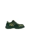 Burberry Embroidered Fabric Creeper Lace-up Shoes In Green