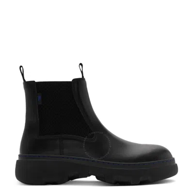 Burberry Creeper Chelsea Ankle Boots In Black