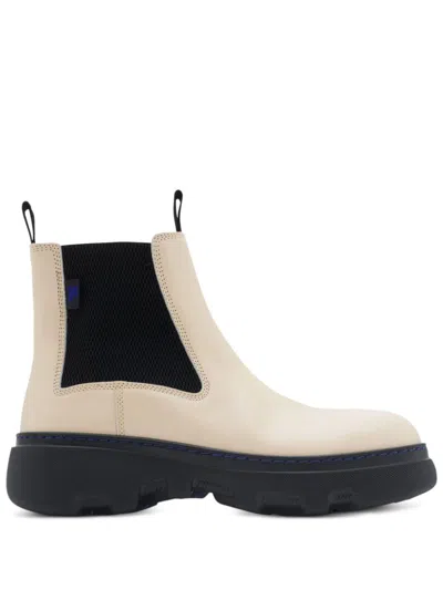 Burberry Creeper Chelsea Boots In Plaster