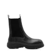 Burberry Creeper Chelsea Leather Ankle Boots In Black