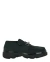 Burberry Man Loafers Dark Green Size 8 Leather In Black