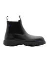 Burberry Chunky Sole Ankle Boots With Elastic Panels In Black