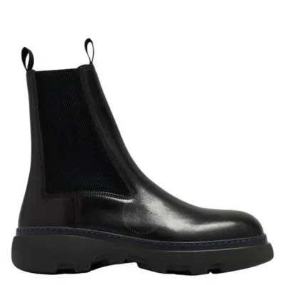Burberry Creeper Leather Chelsea Boots In Black