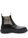 Burberry Chunky Sole Ankle Boots With Checkered Pattern In Black