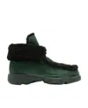 Burberry Suede Chugga Ankle Boots With Real Fur Inner In Black