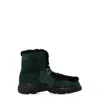 Burberry Suede Chugga Ankle Boots With Real Fur Inner In Black
