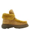 Burberry Creeper Shearling Boots In Yellow/orange