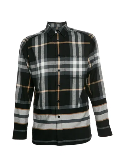 Pre-owned Burberry Creeton Check Shirt In Black