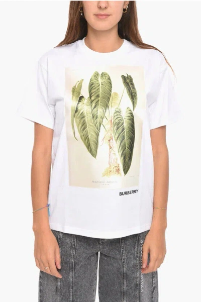 Burberry Creewneck Short Sleeved T-shirt With Maxi Patch In White