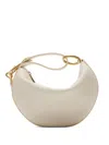 Burberry Crescent-shaped Textured Bag With Gold-tone Hardware In White