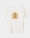 Burberry Crest Embroidered Short-sleeve T-shirt In Chalk
