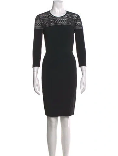 Pre-owned Burberry Crew Neck Knee-length Dress In Black