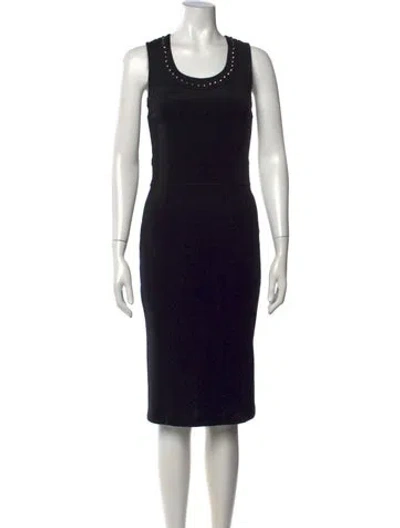 Pre-owned Burberry Crew Neck Knee-length Dress In Black