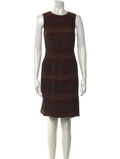 Pre-owned Burberry Crew Neck Knee-length Dress In Brown