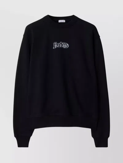 Burberry Black Logo Cotton Blend Sweatshirt