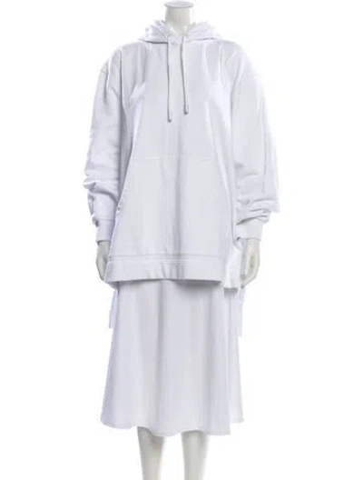 Pre-owned Burberry Crew Neck Long Sleeve Hoodie In White