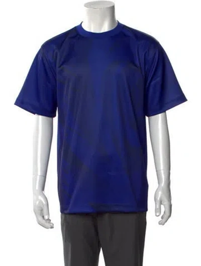 Pre-owned Burberry Crew Neck Long Sleeve Polo Shirt W/ Tags In Blue