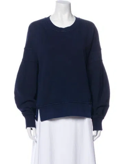 Pre-owned Burberry Crew Neck Long Sleeve Sweatshirt In Blue