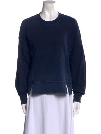 Pre-owned Burberry Crew Neck Long Sleeve Sweatshirt In Blue