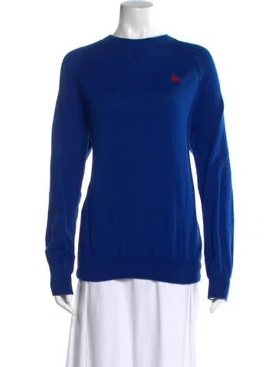 Pre-owned Burberry Crew Neck Long Sleeve Sweatshirt In Blue
