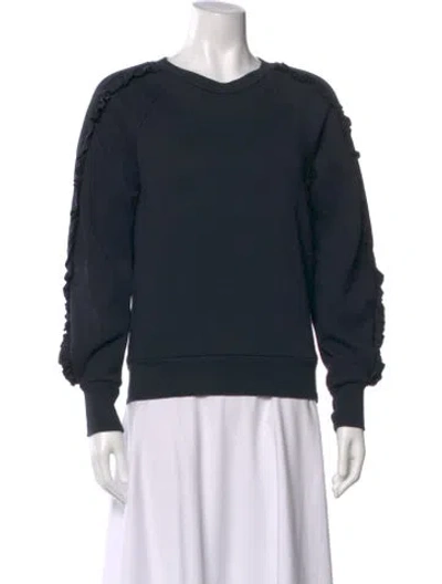 Pre-owned Burberry Crew Neck Long Sleeve Sweatshirt In Blue