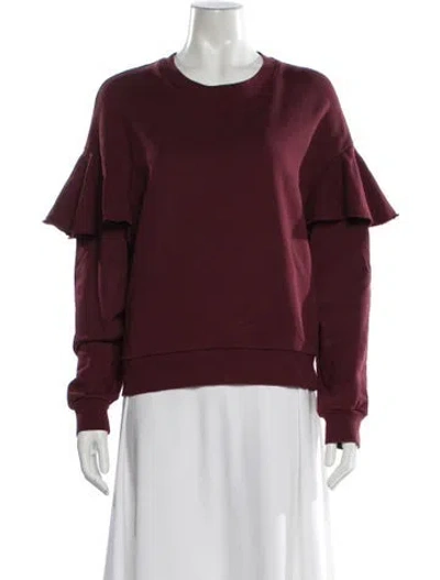 Pre-owned Burberry Crew Neck Long Sleeve Sweatshirt In Burgundy