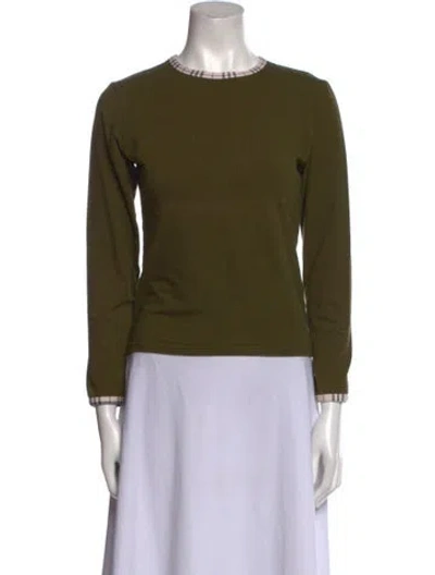 Pre-owned Burberry Crew Neck Long Sleeve Sweatshirt In Green