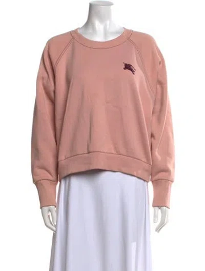 Pre-owned Burberry Crew Neck Long Sleeve Sweatshirt In Pink