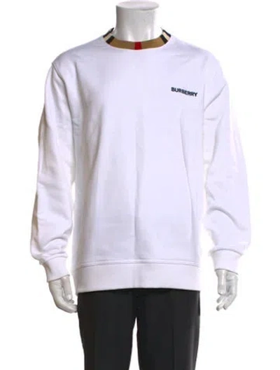 Pre-owned Burberry Crew Neck Long Sleeve Sweatshirt W/ Tags In White