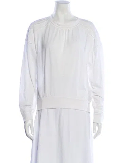 Pre-owned Burberry Crew Neck Long Sleeve Sweatshirt In White