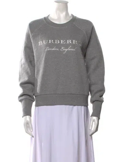 Pre-owned Burberry Crew Neck Long Sleeve Top W/ Tags In Gray