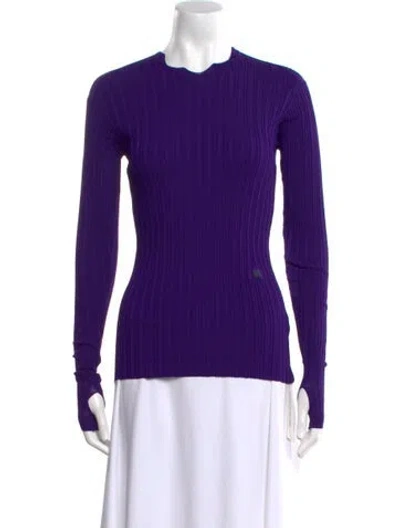 Pre-owned Burberry Crew Neck Long Sleeve Top W/ Tags In Purple