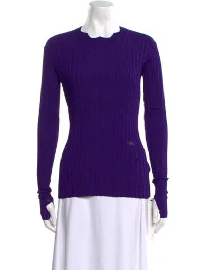Pre-owned Burberry Crew Neck Long Sleeve Top W/ Tags In Purple