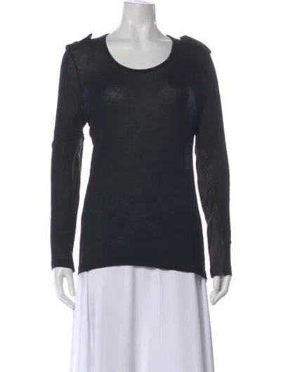 Pre-owned Burberry Crew Neck Long Sleeve T-shirt In Black