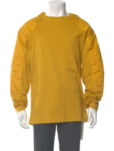 Pre-owned Burberry Crew Neck Long Sleeve T-shirt W/ Tags In Yellow