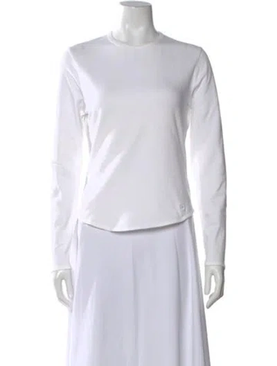 Pre-owned Burberry Crew Neck Long Sleeve T-shirt In White