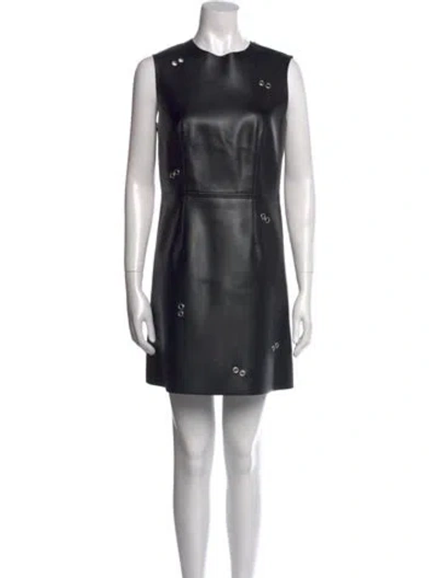 Pre-owned Burberry Crew Neck Mini Dress In Black