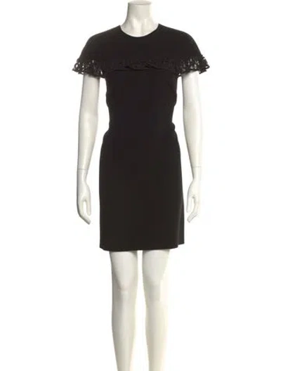 Pre-owned Burberry Crew Neck Mini Dress In Black