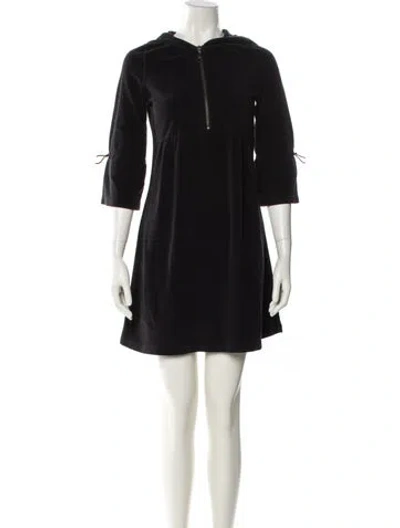 Pre-owned Burberry Crew Neck Mini Dress In Black