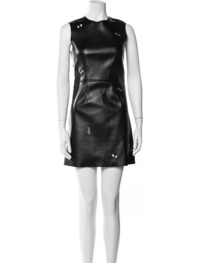 Pre-owned Burberry Crew Neck Mini Dress In Black