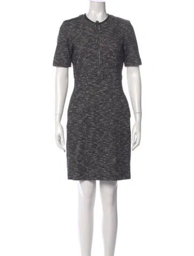Pre-owned Burberry Crew Neck Mini Dress In Black